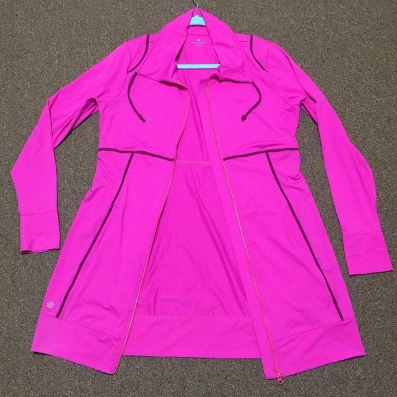 RARE❤️HOT PINK Jacket zip up long tunic dress Large or Small available - Picture 4 of 11